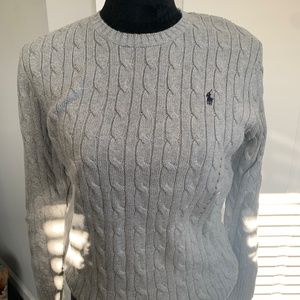 Gray cable sweater